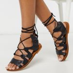 ASRA Exclusive Savannah gladiator sandals in black leather | AS