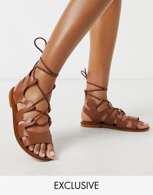 ASRA Exclusive Savannah gladiator sandals in tan leather | AS