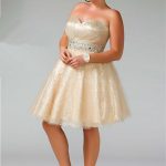 Glamorous Ball Gown Strapless Short/ Mini Shimmer Nude Sequins .