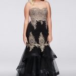 Embroidered Mermaid Plus Size Gown with Tier Skirt | David's .