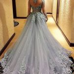 gorgeous prom dress,long gray Prom Dress,charming evening gown .