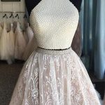 Gorgeous Short Wedding Dress With Pearls, Homecoming Dress ,Short .