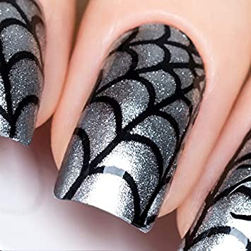 Amazon.com : Whats Up Nails - Spider Web Vinyl Stencils for .