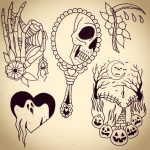 Tattoos I like the ghost in the heart one | Spooky tattoos .