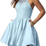 Amazon.com: HofnDolce Women's Halter Sleeveless Homecoming Dresses .