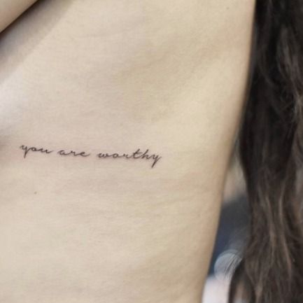 You Are Worthy | Small words tattoo, Word tattoos, Symbolic tatto