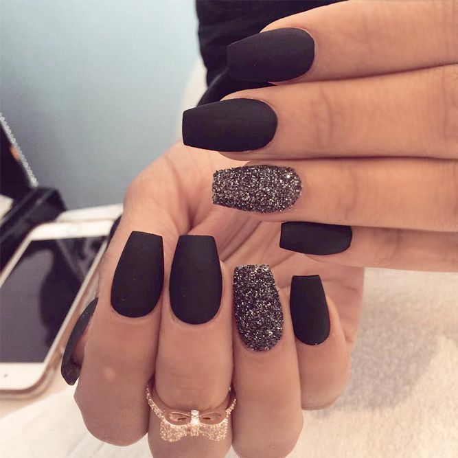 27 Matte Black Nails That Will Make You Thrilled | Matte nails .