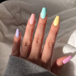 40+ Pretty Multicolored Nail Art Designs For Spring and Summer .