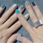 Blue multicolored nail polish | Multicolored nails, Blue ombre .