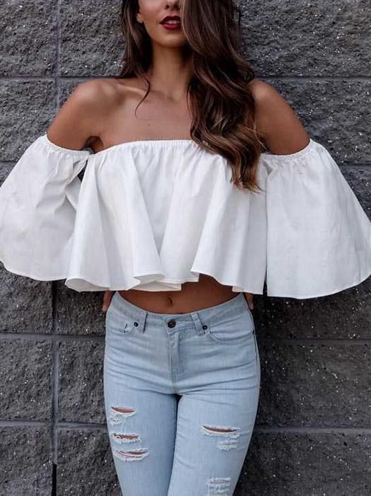 Women's Bohe Blouses-1220 – laddytopia | Loose crop tops outfits .