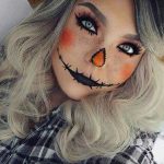 Halloween makeup, Pumpkin makeup, orange | Pretty halloween .