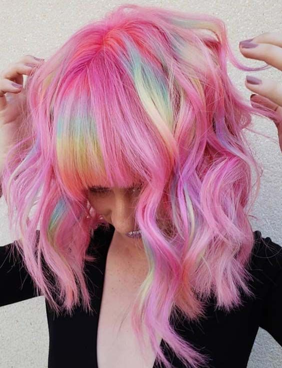 39 Stunning Rainbow Haircuts with Bangs in 2018 | Bayperwa | Hair .