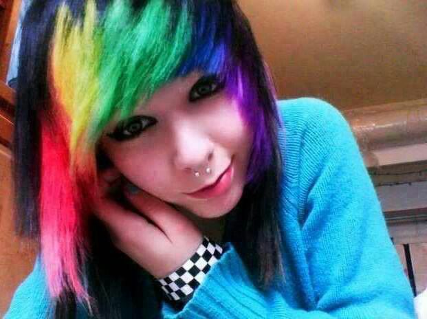 Rainbow bangs