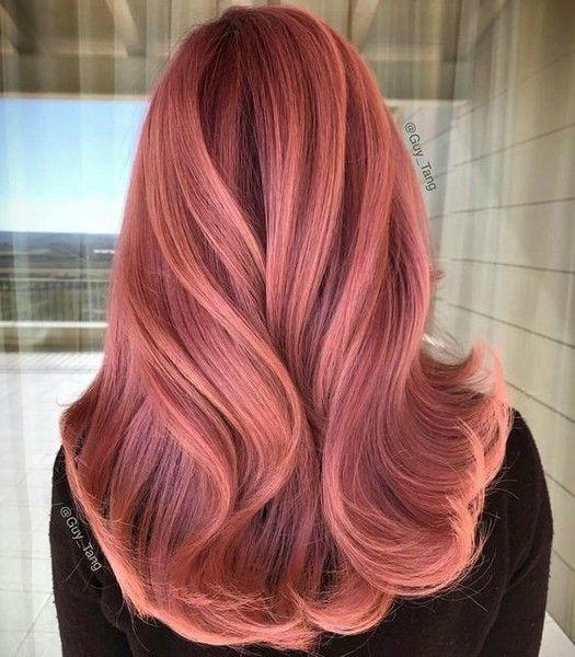 Peachy Pink | Hair color rose gold, Gold hair colors, Hair styl