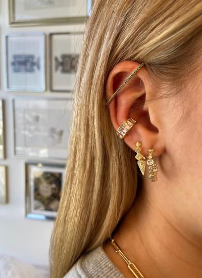 Pave Earbar Earring in 2020 | Ear cuff, Melinda maria jewelry .