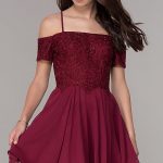 Short-Sleeve Off-Shoulder Homecoming Dress - PromGi