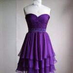 3 layer purple prom dress ,short prom dress praty dress 2014 .