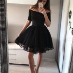 Simple black short prom dress, black homecoming dress – shdre