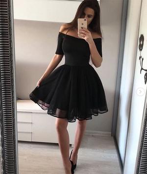 Simple black short prom dress, black homecoming dress – shdre