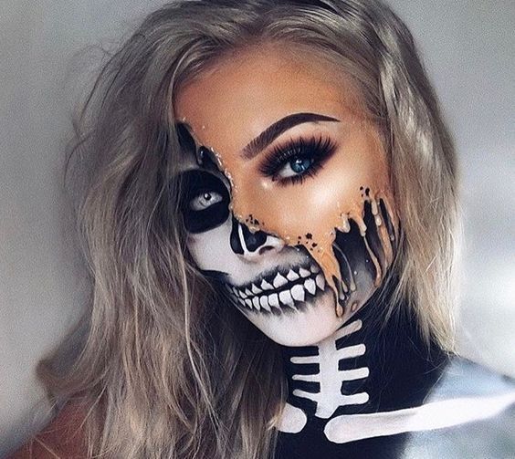 30+ Cool and Glamorous Skeleton Makeup Ideas - bemethis | Unique .