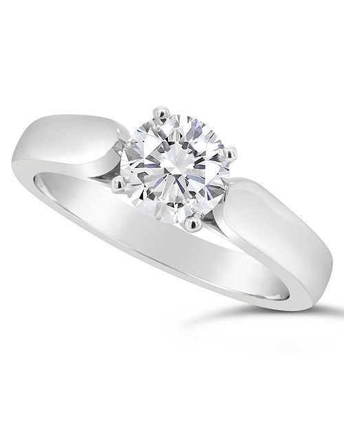 Macy's Certified Round Diamond Solitaire Engagement Ring (1 ct. t