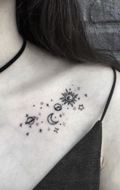 Midnight Space Tattoo - InkStyleMag | Astronomical tattoo, Tattoos .