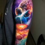 85 Space and Galaxy Tattoo Designs and ... | Space tattoo sleeve .
