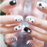 Cute Star Nails | White nail art, Star nail art, Star nail desig