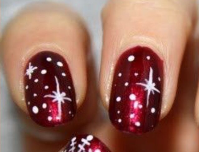 Christmas nails. Reminds me of the North Star. | Judy nails, Star .