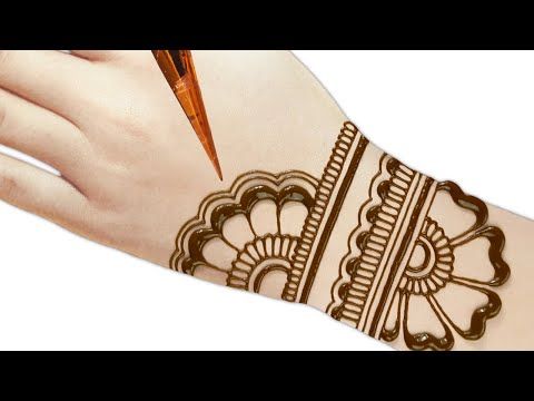 Back hand beautiful henna design - Simple and easy mehndi designs .