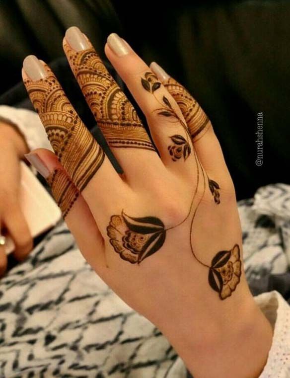 Stunning Back Hand Henna Design | Kına tasarımları, Kına dövmeler .