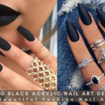 13 Stunning Black Acrylic Nail Art Design Ide