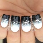70+ Stunning Glitter Nail Designs 2017 | Black and white nail art .