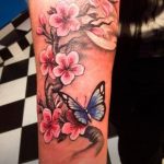 Stunning Butterfly and Cherry Blossom Tattoo Designs | Butterfly .