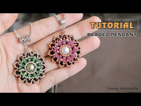 Stunning beaded pendant or earrings DIY - YouTube in 2020 | Bead .