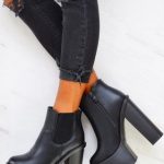 CHUNKY PLATFORM HEELED ANKLE BOOTS - BLACK | Platform boots outfit .