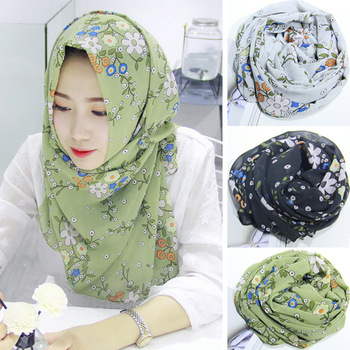 Lady Women's Floral Print Stylish Scarves Designs Hijab Scarf .