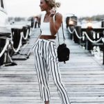 White stripe trousers and crop top | streetstyle | summer style .