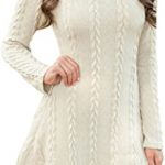 Sumtory Women Cable Knit Dress Slim Fit Long Sleeve Sweater .