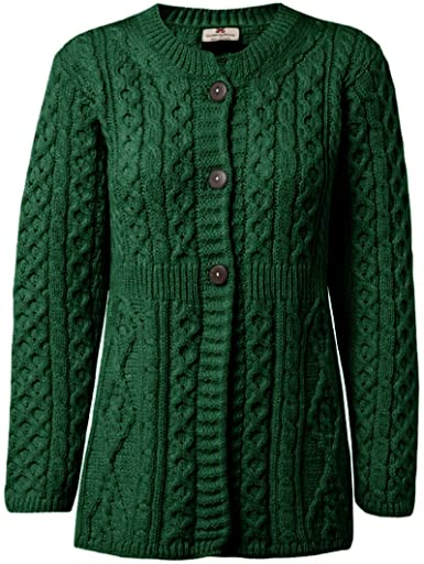 Carriag Donn Aran Sweater Made in Ireland for Women Merino Wool a .