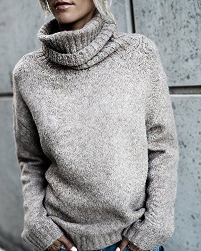 Beautife Womens Sweaters Casual Turtleneck Long Sleeve Soft .