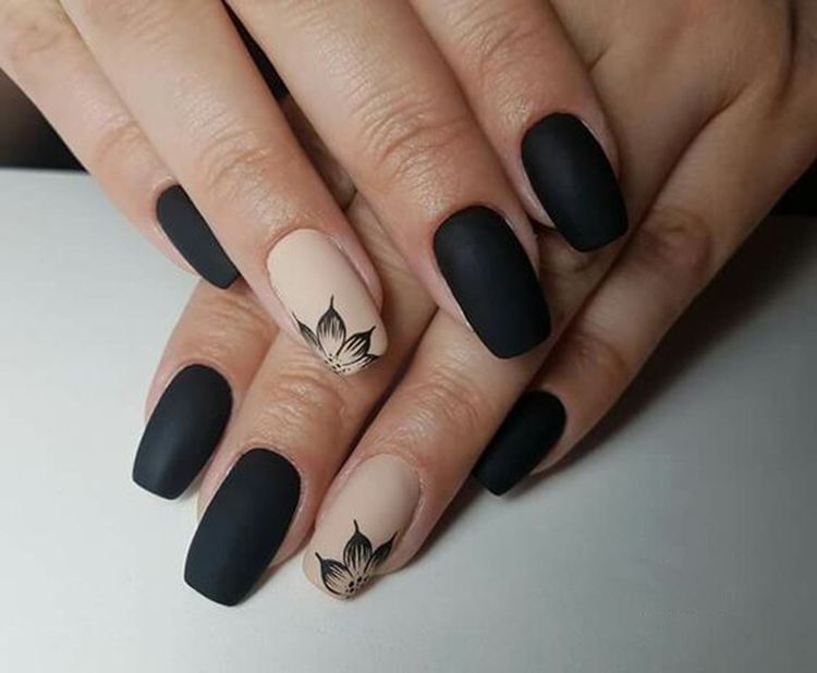30+ Trendy Matte Black Nails Designs Inspirations Koees Blog .