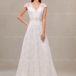 Vintage Style Wedding Dress with Cap Sleeves $2