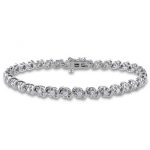 2018 New Designs White Gold Over Silver Men Bracelet With Cz Stone .