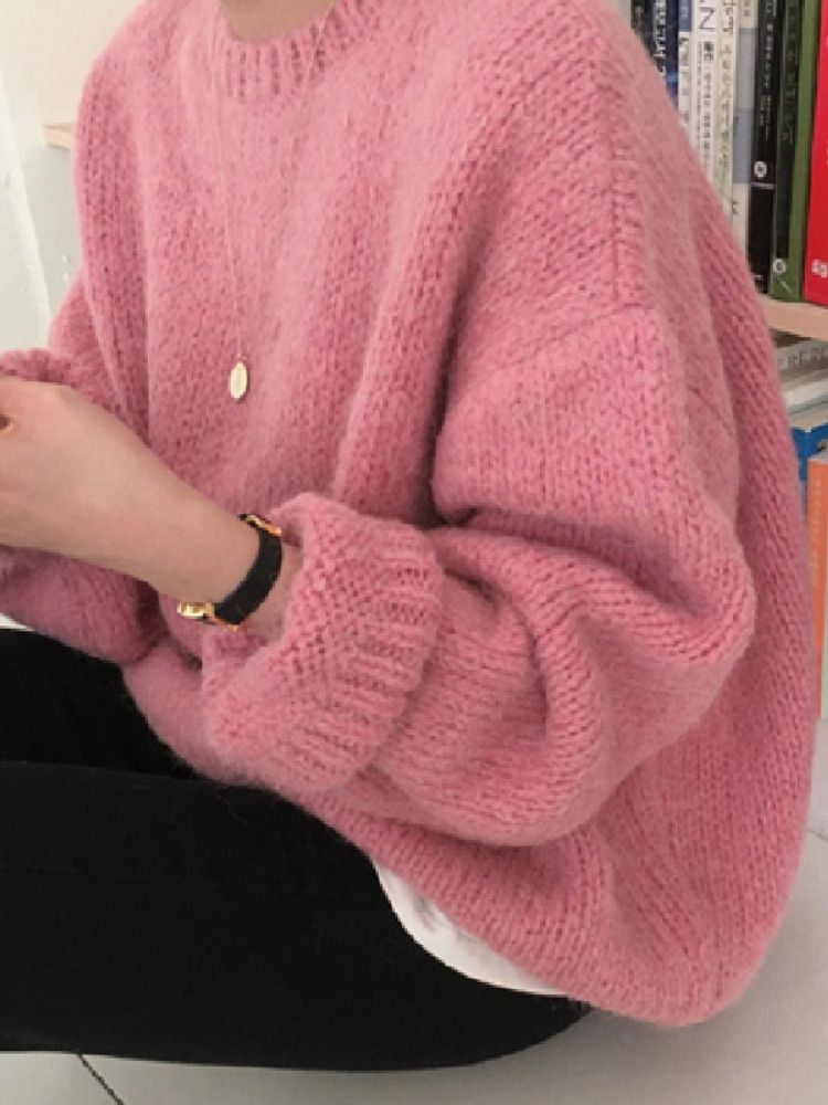 This winter go crazy with pink sweater