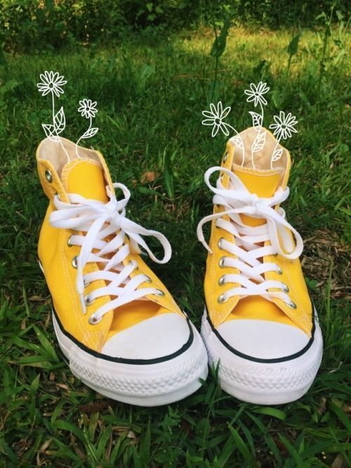 Fashionable and stylish look with yellow
shoes