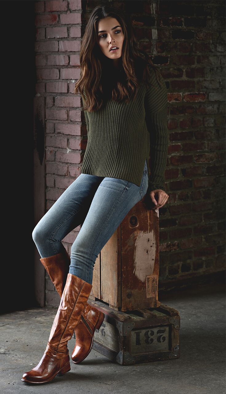 Knee High Cognac Boots- a perfect
selection for riding