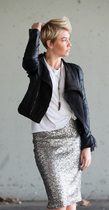 Sequin pencil skirt an essential item for
every lady