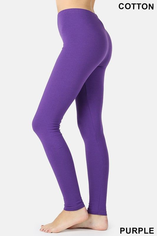 Soft and sleek purple leggings
