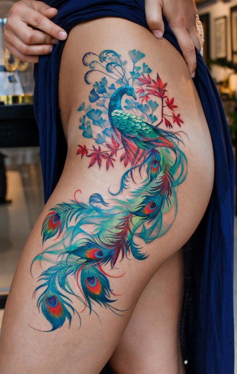 Elegant and Stylish Peacock Tattoo Ideas
for Women